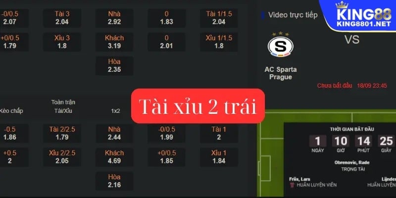 Kèo tài xỉu 2 trài là sao?